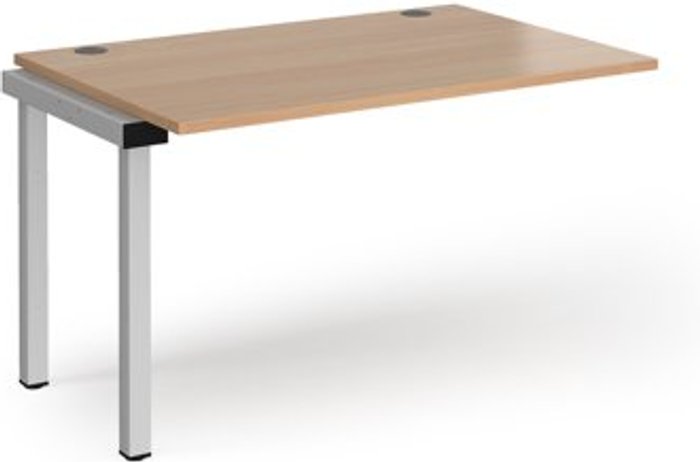 Office Monster | Connex Bench Desk | Add On Rectangular Desk 1200mm | Beech Tops With Silver Frames | 800mm Depth | Connex Connex Bench Desk | Add On Rectangular Desk 1200mm | Beech Tops With Silver Frames | 800mm Depth | Connex