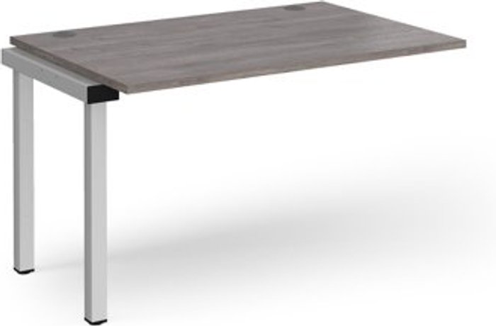 Office Monster | Connex Connex add on unit single 1200mm x 800mm - silver frame, grey oak top Connex Connex add on unit single 1200mm x 800mm - silver frame, grey oak top