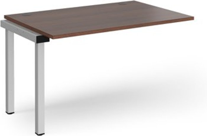 Office Monster | Connex Bench Desk | Add On Rectangular Desk 1200mm | Walnut Tops With Silver Frames | 800mm Depth | Connex Connex Bench Desk | Add On Rectangular Desk 1200mm | Walnut Tops With Silver Frames | 800mm Depth | Connex