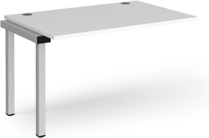 Office Monster | Connex Bench Desk | Add On Rectangular Desk 1200mm | White Tops With Silver Frames | 800mm Depth | Connex Connex Bench Desk | Add On Rectangular Desk 1200mm | White Tops With Silver Frames | 800mm Depth | Connex