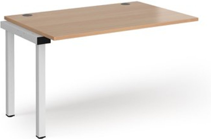 Office Monster | Connex Bench Desk | Add On Rectangular Desk 1200mm | Beech Tops With White Frames | 800mm Depth | Connex Connex Bench Desk | Add On Rectangular Desk 1200mm | Beech Tops With White Frames | 800mm Depth | Connex