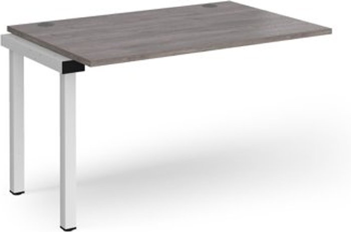 Office Monster | Connex Connex add on unit single 1200mm x 800mm - white frame, grey oak top Connex Connex add on unit single 1200mm x 800mm - white frame, grey oak top