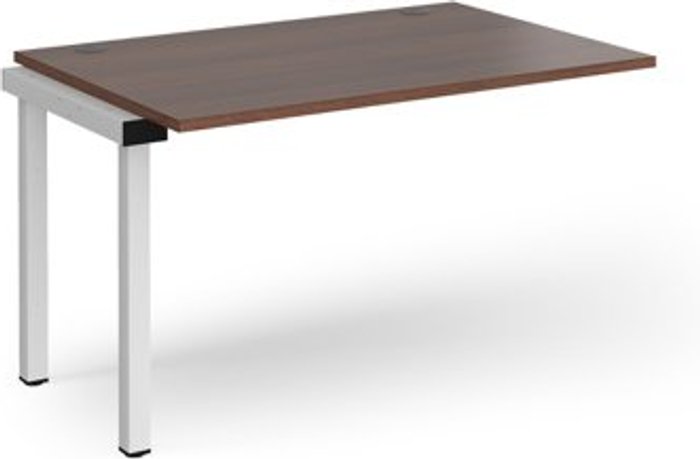 Office Monster | Connex Bench Desk | Add On Rectangular Desk 1200mm | Walnut Tops With White Frames | 800mm Depth | Connex Connex Bench Desk | Add On Rectangular Desk 1200mm | Walnut Tops With White Frames | 800mm Depth | Connex