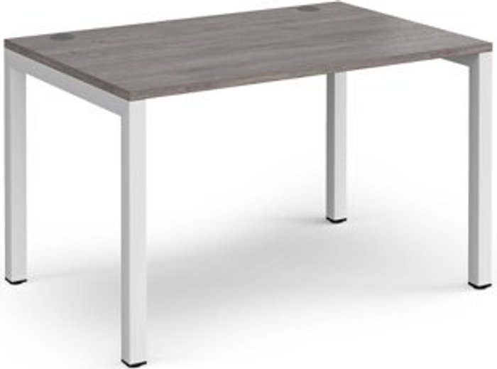 Office Monster | Connex Connex starter unit single 1200mm x 800mm - white frame, grey oak top Connex Connex starter unit single 1200mm x 800mm - white frame, grey oak top