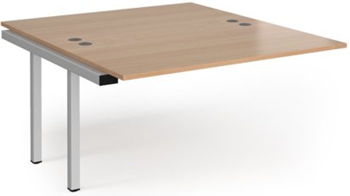 Office Monster | Connex Bench Desk | Add On 2 Person Rectangular Desks 1400mm | Beech Tops With Silver Frames | 1600mm Depth | Connex Connex Bench Desk | Add On 2 Person Rectangular Desks 1400mm | Beech Tops With Silver Frames | 1600mm Depth | Connex