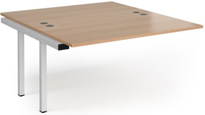 Office Monster | Connex Bench Desk | Add On 2 Person Rectangular Desks 1400mm | Beech Tops With White Frames | 1600mm Depth | Connex Connex Bench Desk | Add On 2 Person Rectangular Desks 1400mm | Beech Tops With White Frames | 1600mm Depth | Connex