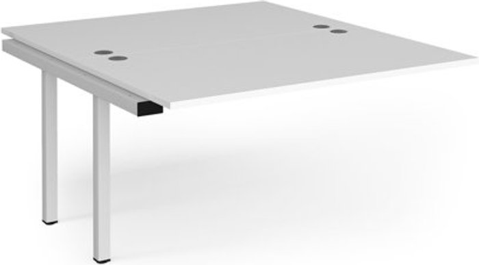 Office Monster | Connex Bench Desk | Add On 2 Person Rectangular Desks 1400mm | White Tops With White Frames | 1600mm Depth | Connex Connex Bench Desk | Add On 2 Person Rectangular Desks 1400mm | White Tops With White Frames | 1600mm Depth | Connex
