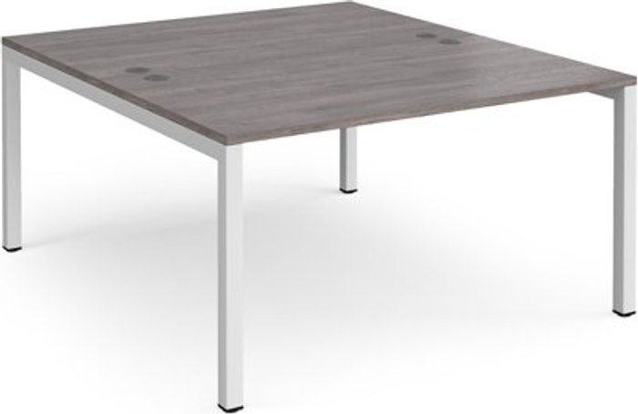 Office Monster | Connex Connex starter units back to back 1400mm x 1600mm - white frame, grey oak top Connex Connex starter units back to back 1400mm x 1600mm - white frame, grey oak top