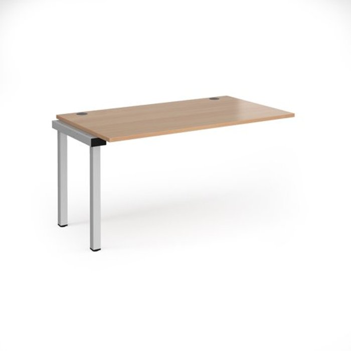 Office Monster | Connex Bench Desk | Add On Rectangular Desk 1400mm | Beech Tops With Silver Frames | 800mm Depth | Connex Connex Bench Desk | Add On Rectangular Desk 1400mm | Beech Tops With Silver Frames | 800mm Depth | Connex