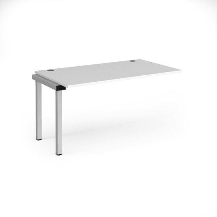 Office Monster | Connex Bench Desk | Add On Rectangular Desk 1400mm | White Tops With Silver Frames | 800mm Depth | Connex Connex Bench Desk | Add On Rectangular Desk 1400mm | White Tops With Silver Frames | 800mm Depth | Connex