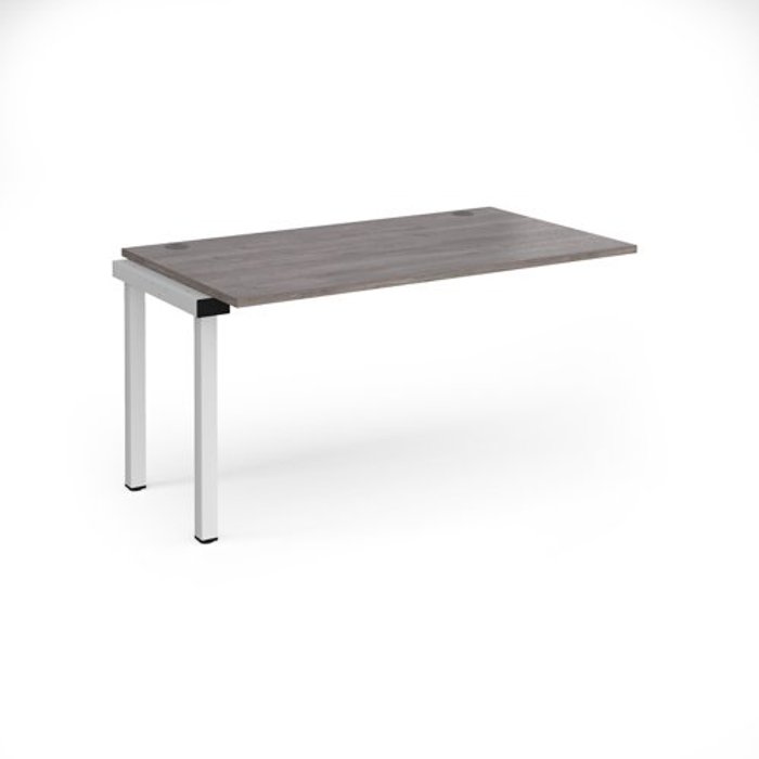 Office Monster | Connex Connex add on unit single 1400mm x 800mm - white frame, grey oak top Connex Connex add on unit single 1400mm x 800mm - white frame, grey oak top