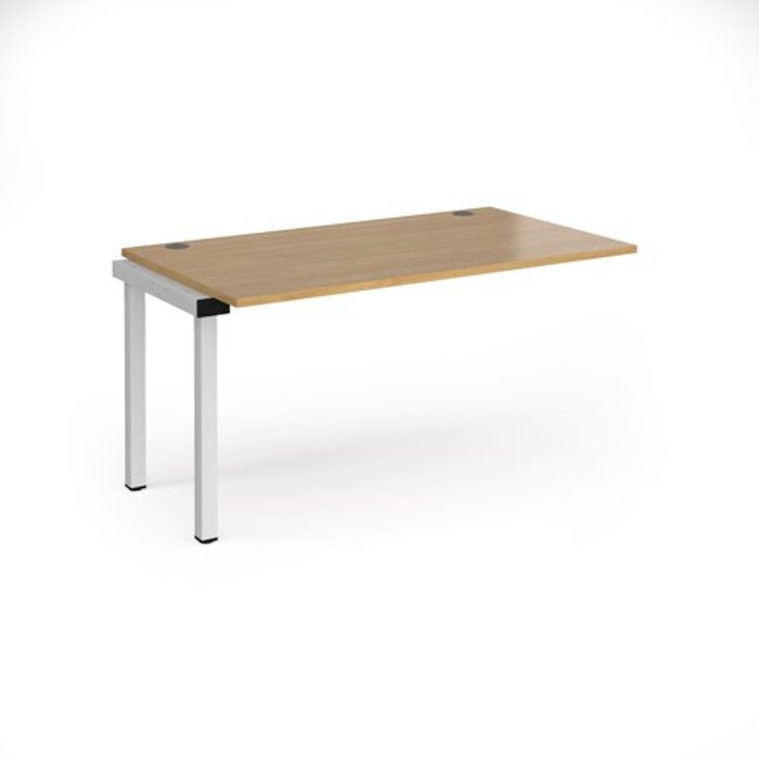 Office Monster | Connex Bench Desk | Add On Rectangular Desk 1400mm | Oak Tops With White Frames | 800mm Depth | Connex Connex Bench Desk | Add On Rectangular Desk 1400mm | Oak Tops With White Frames | 800mm Depth | Connex
