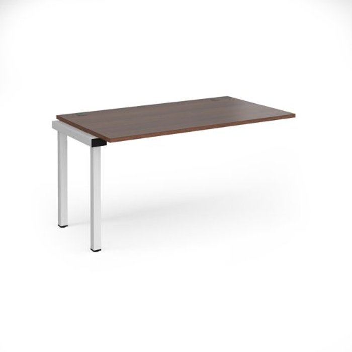 Office Monster | Connex Bench Desk | Add On Rectangular Desk 1400mm | Walnut Tops With White Frames | 800mm Depth | Connex Connex Bench Desk | Add On Rectangular Desk 1400mm | Walnut Tops With White Frames | 800mm Depth | Connex