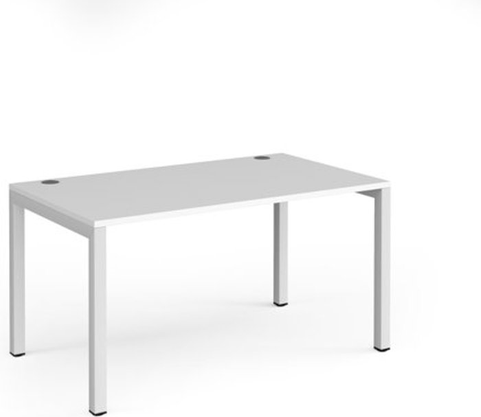 Office Monster | Connex Bench Desk | Single Person Rectangular Desk 1400mm | White Tops With White Frames | 800mm Depth | Connex Connex Bench Desk | Single Person Rectangular Desk 1400mm | White Tops With White Frames | 800mm Depth | Connex