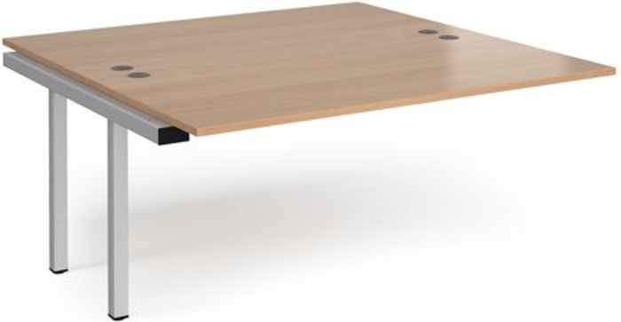 Office Monster | Connex Bench Desk | Add On 2 Person Rectangular Desks 1600mm | Beech Tops With Silver Frames | 1600mm Depth | Connex Connex Bench Desk | Add On 2 Person Rectangular Desks 1600mm | Beech Tops With Silver Frames | 1600mm Depth | Connex