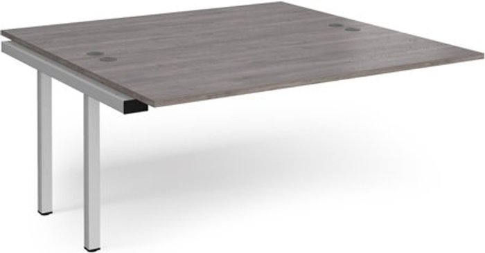 Office Monster | Connex Connex add on units back to back 1600mm x 1600mm - silver frame, grey oak top Connex Connex add on units back to back 1600mm x 1600mm - silver frame, grey oak top