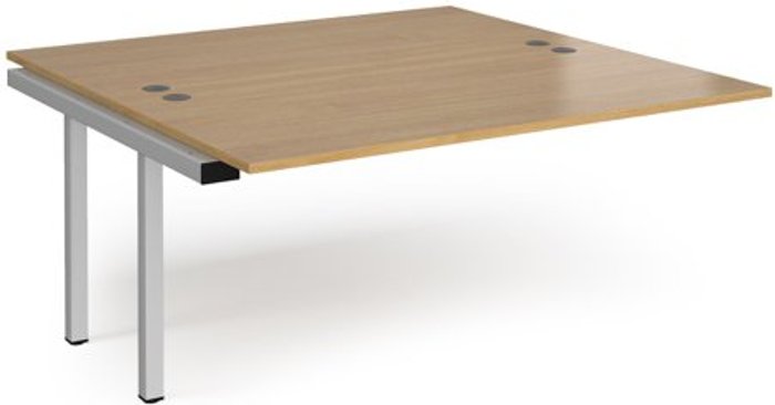Office Monster | Connex Bench Desk | Add On 2 Person Rectangular Desks 1600mm | Oak Tops With Silver Frames | 1600mm Depth | Connex Connex Bench Desk | Add On 2 Person Rectangular Desks 1600mm | Oak Tops With Silver Frames | 1600mm Depth | Connex