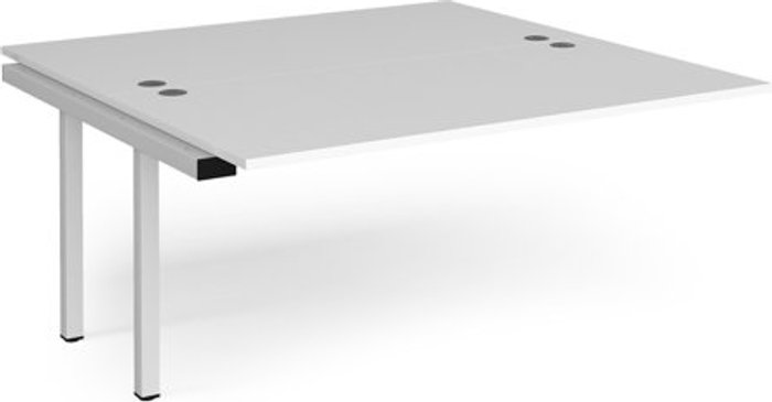 Office Monster | Connex Bench Desk | Add On 2 Person Rectangular Desks 1600mm | White Tops With White Frames | 1600mm Depth | Connex Connex Bench Desk | Add On 2 Person Rectangular Desks 1600mm | White Tops With White Frames | 1600mm Depth | Connex