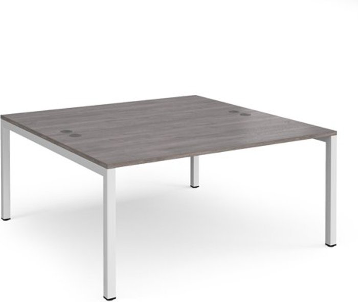Office Monster | Connex Connex starter units back to back 1600mm x 1600mm - white frame, grey oak top Connex Connex starter units back to back 1600mm x 1600mm - white frame, grey oak top