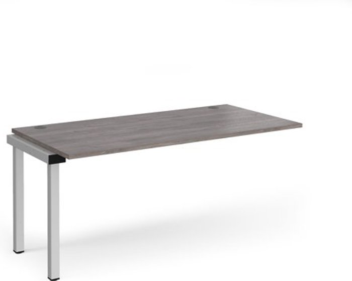 Office Monster | Connex Connex add on unit single 1600mm x 800mm - silver frame, grey oak top Connex Connex add on unit single 1600mm x 800mm - silver frame, grey oak top