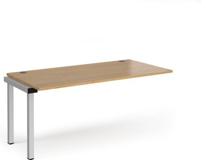Office Monster | Connex Bench Desk | Add On Rectangular Desk 1600mm | Oak Tops With Silver Frames | 800mm Depth | Connex Connex Bench Desk | Add On Rectangular Desk 1600mm | Oak Tops With Silver Frames | 800mm Depth | Connex