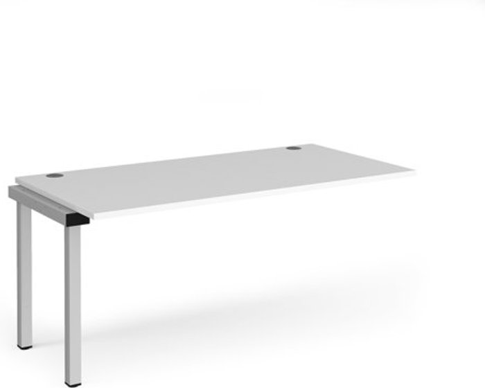 Office Monster | Connex Bench Desk | Add On Rectangular Desk 1600mm | White Tops With Silver Frames | 800mm Depth | Connex Connex Bench Desk | Add On Rectangular Desk 1600mm | White Tops With Silver Frames | 800mm Depth | Connex