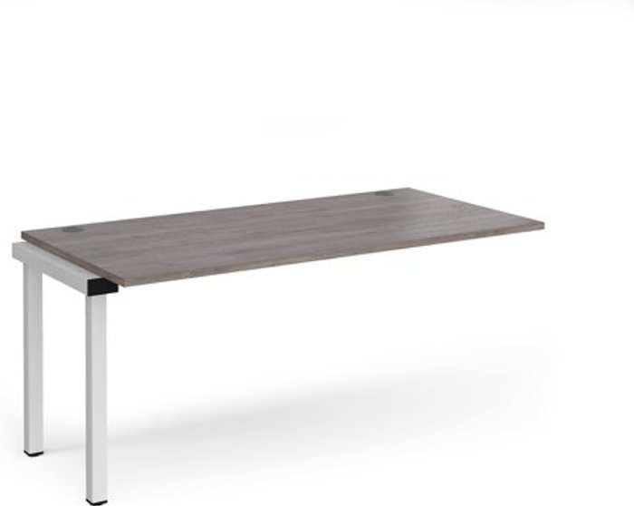 Office Monster | Connex Connex add on unit single 1600mm x 800mm - white frame, grey oak top Connex Connex add on unit single 1600mm x 800mm - white frame, grey oak top