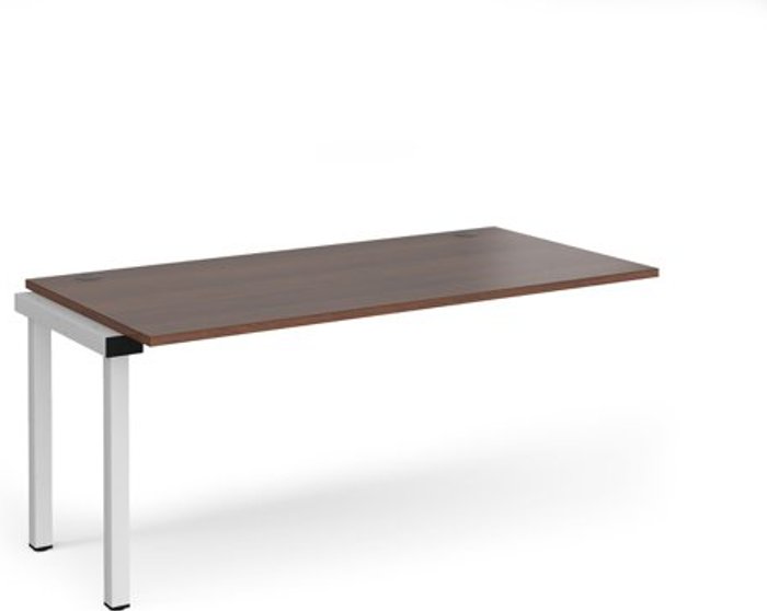 Office Monster | Connex Bench Desk | Add On Rectangular Desk 1600mm | Walnut Tops With White Frames | 800mm Depth | Connex Connex Bench Desk | Add On Rectangular Desk 1600mm | Walnut Tops With White Frames | 800mm Depth | Connex