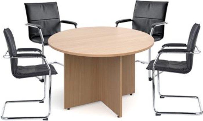 Office Monster | Essen Bundle deal 4 x Essen visitors chairs with RT12 meeting table - walnut Essen Bundle deal 4 x Essen visitors chairs with RT12 meeting table - walnut
