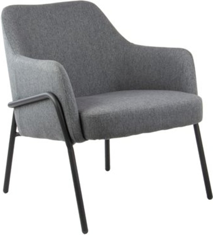 Office Monster | Corby Corby lounge chair with black metal frame - dark grey Corby Corby lounge chair with black metal frame - dark grey