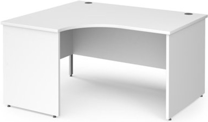 Office Monster | Contract 25 Office Desk | Left Hand Corner Desk 1400mm | White Top With Silver Frame | 800mm Depth | Contract 25 Contract 25 Office Desk | Left Hand Corner Desk 1400mm | White Top With Silver Frame | 800mm Depth | Contract 25