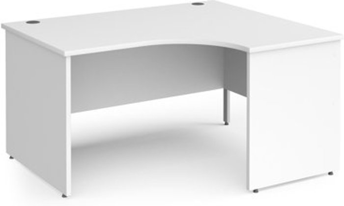 Office Monster | Contract 25 Office Desk | Right Hand Corner Desk 1400mm | White Top With Silver Frame | 800mm Depth | Contract 25 Contract 25 Office Desk | Right Hand Corner Desk 1400mm | White Top With Silver Frame | 800mm Depth | Contract 25