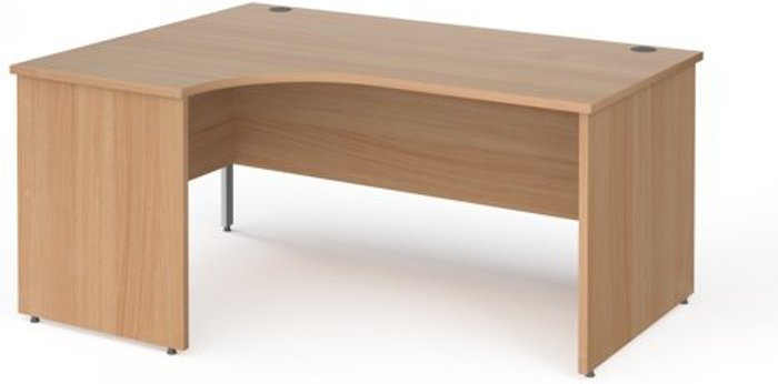 Office Monster | Contract 25 Office Desk | Left Hand Corner Desk 1600mm | Beech Top With Silver Frame | 800mm Depth | Contract 25 Contract 25 Office Desk | Left Hand Corner Desk 1600mm | Beech Top With Silver Frame | 800mm Depth | Contract 25