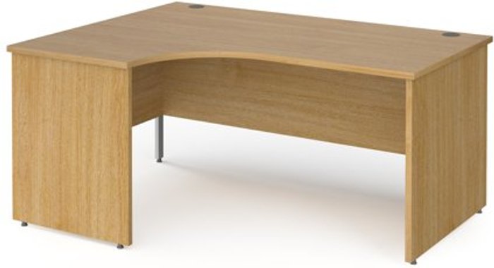 Office Monster | Contract 25 Office Desk | Left Hand Corner Desk 1600mm | Oak Top With Silver Frame | 800mm Depth | Contract 25 Contract 25 Office Desk | Left Hand Corner Desk 1600mm | Oak Top With Silver Frame | 800mm Depth | Contract 25