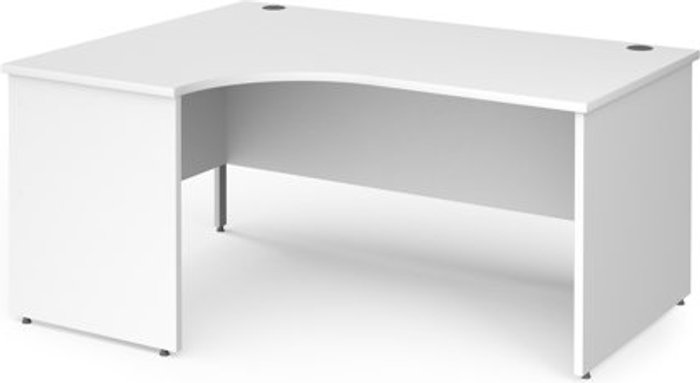 Office Monster | Contract 25 Office Desk | Left Hand Corner Desk 1600mm | White Top With Silver Frame | 800mm Depth | Contract 25 Contract 25 Office Desk | Left Hand Corner Desk 1600mm | White Top With Silver Frame | 800mm Depth | Contract 25