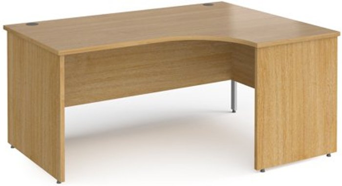 Office Monster | Contract 25 Office Desk | Right Hand Corner Desk 1600mm | Oak Top With Silver Frame | 800mm Depth | Contract 25 Contract 25 Office Desk | Right Hand Corner Desk 1600mm | Oak Top With Silver Frame | 800mm Depth | Contract 25