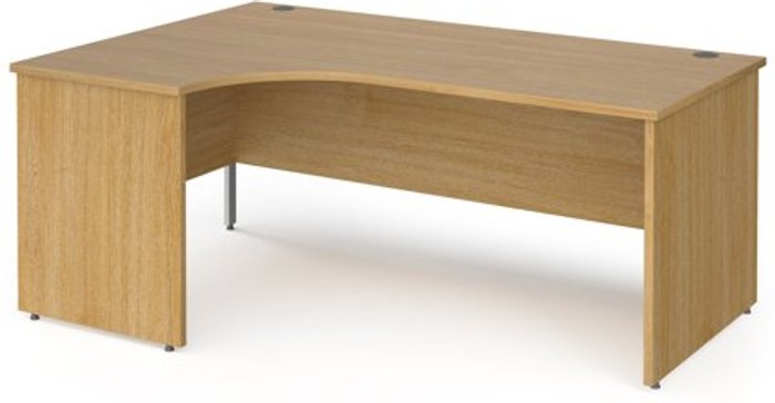 Office Monster | Contract 25 Office Desk | Left Hand Corner Desk 1800mm | Oak Top With Silver Frame | 800mm Depth | Contract 25 Contract 25 Office Desk | Left Hand Corner Desk 1800mm | Oak Top With Silver Frame | 800mm Depth | Contract 25