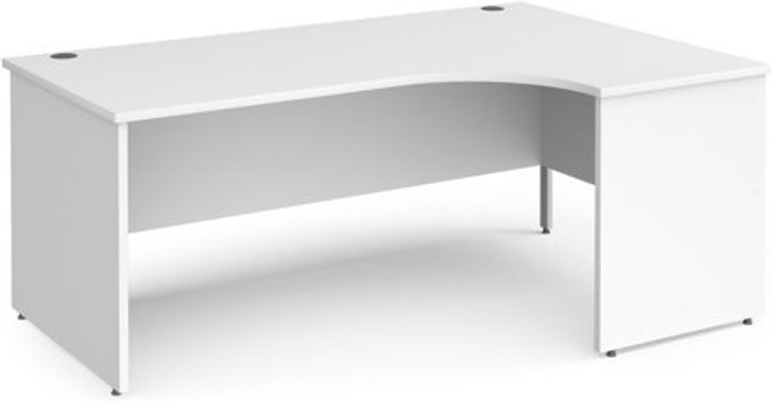 Office Monster | Contract 25 Office Desk | Right Hand Corner Desk 1800mm | White Top With Silver Frame | 800mm Depth | Contract 25 Contract 25 Office Desk | Right Hand Corner Desk 1800mm | White Top With Silver Frame | 800mm Depth | Contract 25