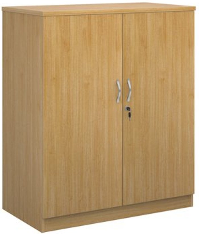 Office Monster | Systems Systems double door cupboard 1200mm high - oak Systems Systems double door cupboard 1200mm high - oak