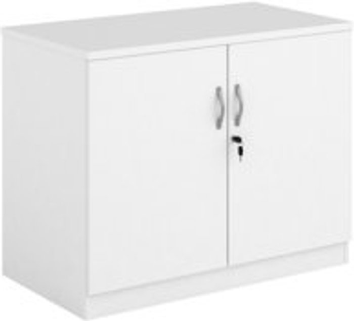 Office Monster | Systems Systems double door cupboard 800mm high - white Systems Systems double door cupboard 800mm high - white