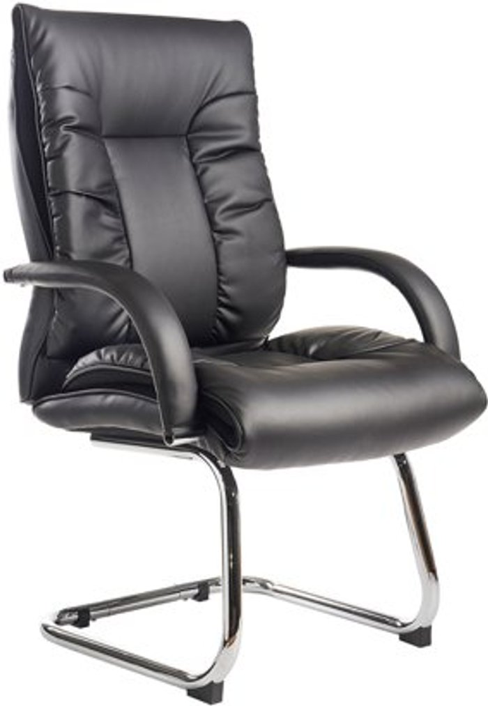 Office Monster | Derby Derby high back visitors chair - black faux leather Derby Derby high back visitors chair - black faux leather