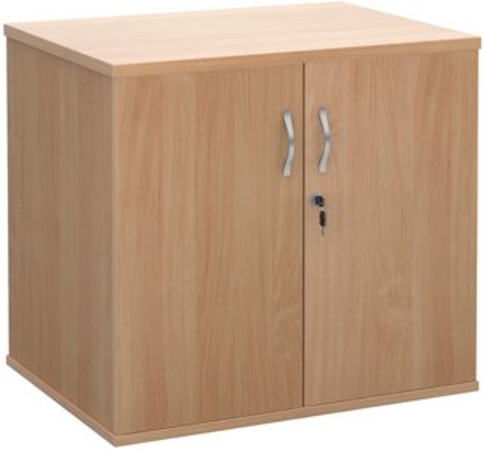 Office Monster | Deluxe Deluxe double door desk high cupboard 600mm deep - beech Deluxe Deluxe double door desk high cupboard 600mm deep - beech