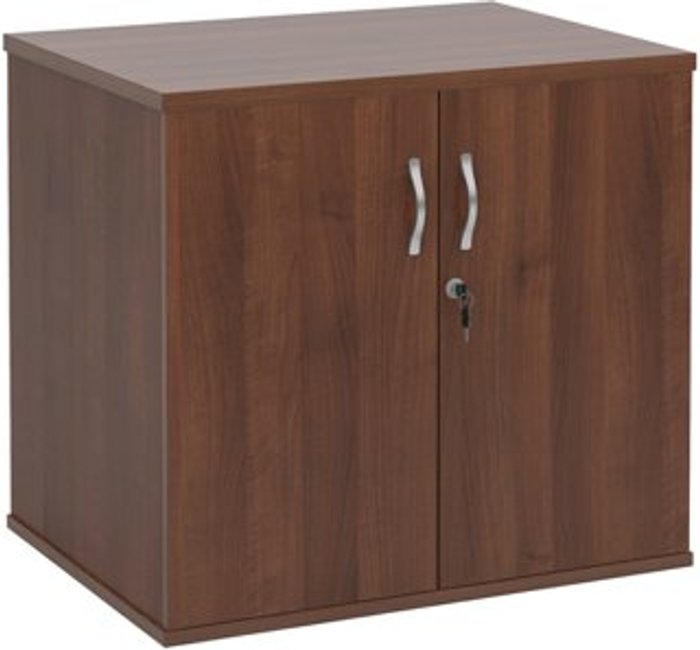 Office Monster | Deluxe Deluxe double door desk high cupboard 600mm deep - walnut Deluxe Deluxe double door desk high cupboard 600mm deep - walnut