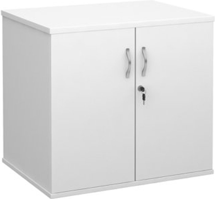 Office Monster | Deluxe Deluxe double door desk high cupboard 600mm deep - white Deluxe Deluxe double door desk high cupboard 600mm deep - white