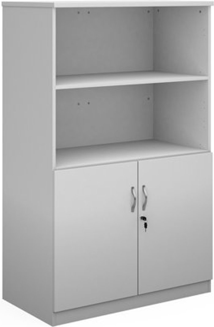 Office Monster | Deluxe Deluxe combination unit with open top 1600mm high with 3 shelves - white Deluxe Deluxe combination unit with open top 1600mm high with 3 shelves - white
