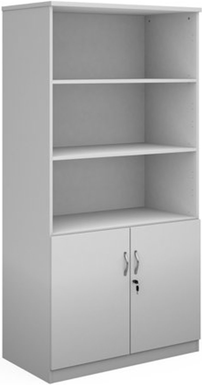 Office Monster | Deluxe Deluxe combination unit with open top 2000mm high with 4 shelves - white Deluxe Deluxe combination unit with open top 2000mm high with 4 shelves - white