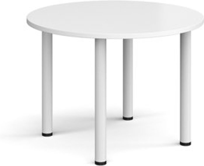 Office Monster | Dams Circular white radial leg meeting table 1000mm - white Dams Circular white radial leg meeting table 1000mm - white