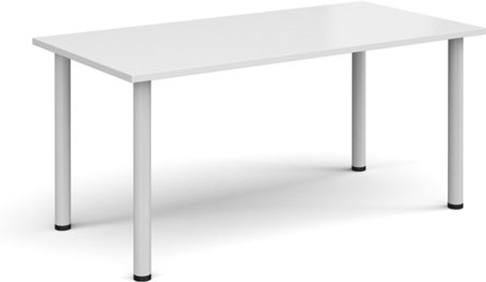 Office Monster | Dams Rectangular white radial leg meeting table 1600mm x 800mm - white Dams Rectangular white radial leg meeting table 1600mm x 800mm - white