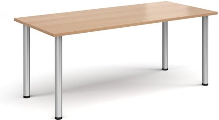 Office Monster | Dams Rectangular silver radial leg meeting table 1800mm x 800mm - beech Dams Rectangular silver radial leg meeting table 1800mm x 800mm - beech