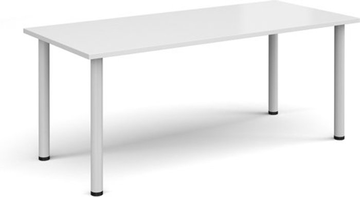 Office Monster | Dams Rectangular white radial leg meeting table 1800mm x 800mm - white Dams Rectangular white radial leg meeting table 1800mm x 800mm - white